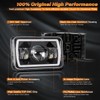 BAOLICY 4x6In LED Headlights DOT Approved 2PCS Hi/Low Beam White/Amber