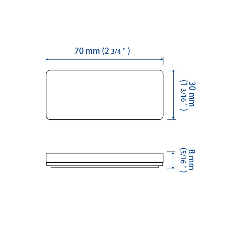 MFC PRO White 2.8 x 1.2 inches (70 x 30