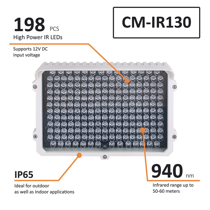 CMVision IR130-940 CMVision 940nm Invisible Wide Angle 198pc High Power