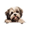 Peeking Lhasa Apso Wall Art Stickers Custom Abstract Pet Puppy