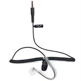 HYS Earphones Sound Tube - 3.5 mm Jack - One Ear - Listen Only Headphones with Balanced Fitting - Headphones Headset for Radios Speaker Microphones (Black)