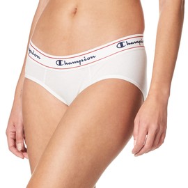 Champion Women's Heritage Stretch Cotton Hipster Underwear, Moisture Wicking, Single or 3-Pack, White, 1-Pack, Small