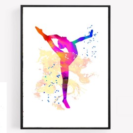 gfc Gymnast Gymnastics Print Picture Poster dance modern multicoloured Home Decor A4 Unframed