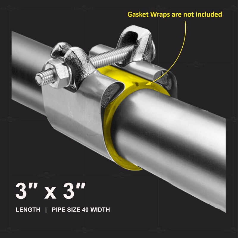 Highcraft Pipe Repair Clamp 3'', IPS Single Bolt, 3” Long,