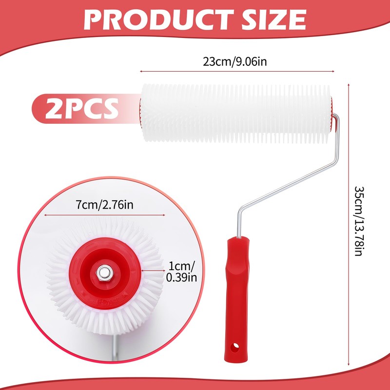 2 Pcs Spiked Roller With 15mm Teeth Spiked Roller Self