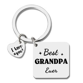 Grandpa Keychain Gifts for Papa Birthday Gifts for Grandpa Fathers Day Gift from Granddaughter Grandson Grandfather Gifts for Men Best Grandpa Ever Keychain Gift Engraved I Love You Grandpa Gift Ideas