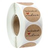 SBlabels 1" inch Round Natural Kraft Handmade with Love Stickers/1000