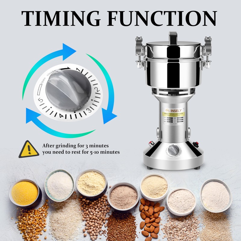 INSELY 700g Grain Mill Grinder High Speed Food Grain Mill