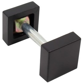 Stone Harbor Hardware Square Handleset Hole Cover, 1" x 1", Fits Doors 1-3/8" to 2-1/4" Thick, Matte Black