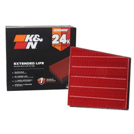 K&N Engine Air Filter: Extended Life 24,000 Mile Replacement Air Filter: Compatible with 2017-2019 Chevy/GMC Truck V8 (Silverado 2500 HD, 3500 HD, Sierra 2500 HD, 3500 HD), KNX-5065