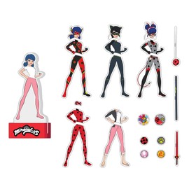 Miraculous Ladybug-Magnetic Wood Dress Up Doll. Includes 26 Colorful Magnetic Wood Pieces. Encourages Creative Play with Mix and Match Fun. Great Birthday Gift for toddler, kids, girls, boys.