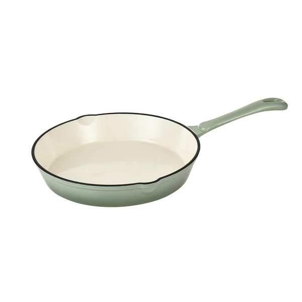 Hamilton Beach Enameled Cast Iron Fry Pan 8-Inch Sage, Cream