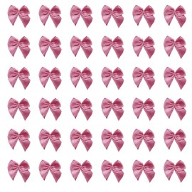 Sowaka 50 Pcs Mini Satin Ribbon Bow 0.9 Inch Small Soft Cute Elegant Bows for Craft DIY Making Kit Art Scrapbooking Sewing Christmas Gift Wedding Theme Parties Decoration Gift Supplies (Peach)