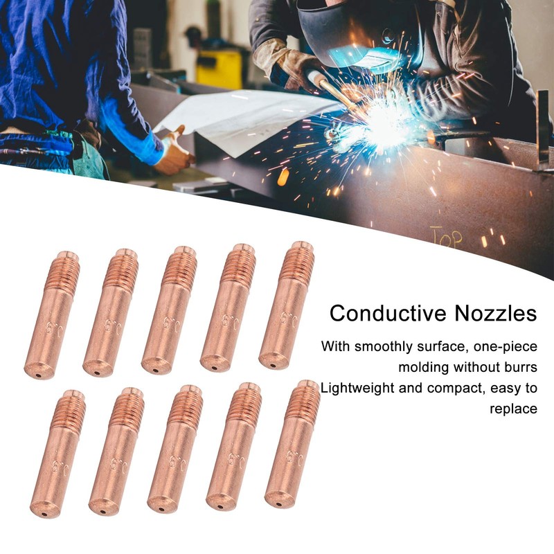 MIG Welding Contact Tip, 0.9mm Conductive Nozzles Small Accessories 10PCS