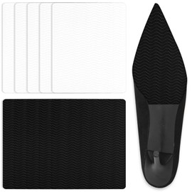 8 Pack Shoe Sole Protector - Self-Adhesive Anti-Slip Grips for High Heels & Boots | Shoes Non-Slip Bottom Covers for Women (6 x 4inches, Clear and Black)