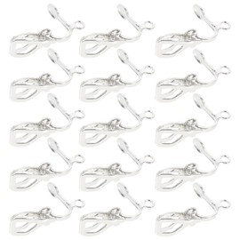 Clip Earrings 50pcs Clip On Earring Converter Earring Clip Backs Earring Findings Clip On Earring Pads Base DIY Earring Accessories for Non Pierced Ears Decked Accessories