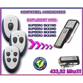 Supeero SKX1WD / SKX2WD / SKX3WD / SKX4WD Compatible Handheld Transmitter / 4-Channel Clone Remote Control 433.92 MHz Fixed Code Copier