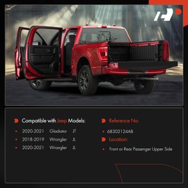 A-Premium Door Hinge Assembly Compatible with Jeep JL Series Wrangler 2018-2021, JT Series Gladiator 2020-2021, Front or Rear Right Passenger Upper Side