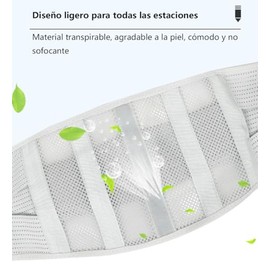 Faja Lumbar para Mujer y Hombre, Soporte lumbar para Unisex, Cinturón de Soporte Lumbar Ajustable, Faja Lumbar para Espalda Aliviar Dolor y Lesiones (