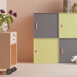 NAKUPENDA Pack of 6 Furniture Knobs Heart Shape Ceramic Cabinet Drawer Knobs Ceramic Heart Shape Handles with Screws for Children's Room Kitchen Cupboards Bookcase (Light Pink)