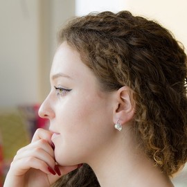 MATERIA Damen Ohrstecker Perlen Silber 925 Ohrringe Stecker lang rhodiniert mit Geschenk-Box | Made in Germany #SO-53