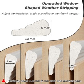 Draft Excluder for Doors and Windows,Draught Excluder Tape,Door Draft Excluder Tape Window Insulation Foam Seal Strip,Window Draft Excluder Door Soundproofing Sealing Weather Strip（White,5M）