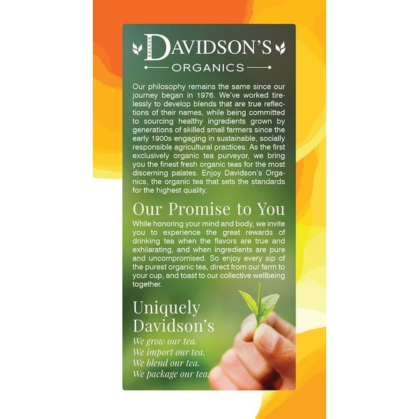 Davidson's Organics, French Vanilla, 25-count Tea Bags, Pack of 6