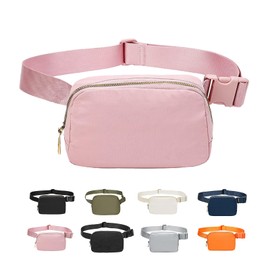 JENCVNL Belt Bag for Women Men, Fashion Bumbags for Ladies Small Crossbody Bags Fanny Pack Lightweight Waist Pack with Adjustable Strap for Running Hiking Workout Traveling (Pink)