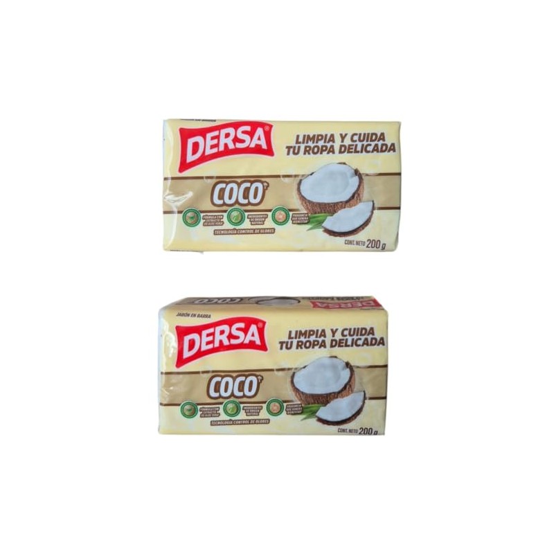 Pack of 2 Dersa Coconut Soaps – 200 g each