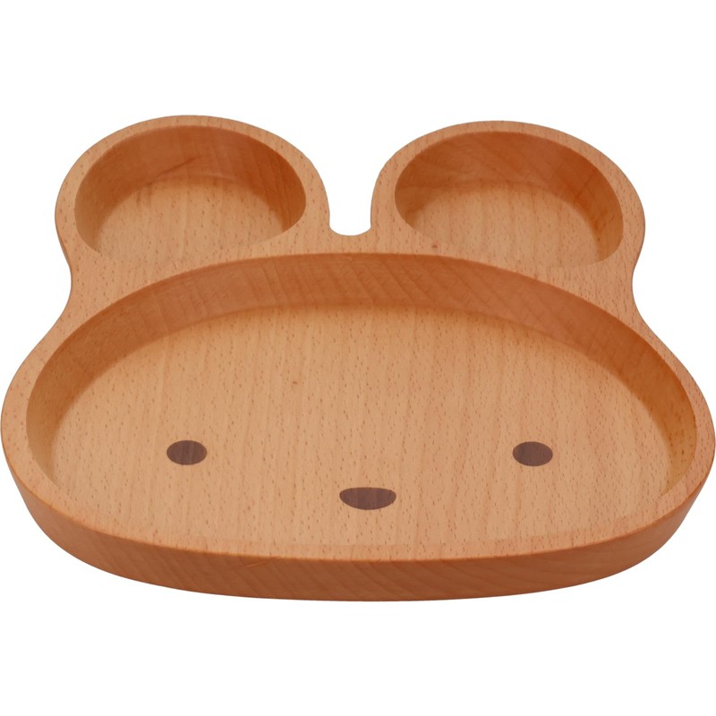 V-112 Children's Tableware, Wooden, Kids' Baby Plate, Divider Plate, Lunch