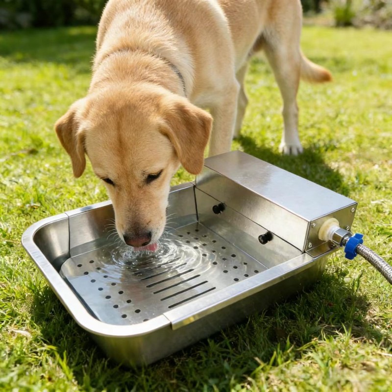 CQFJLM Metal Automatic Dog Water Dispenser Can Separate Large Debris