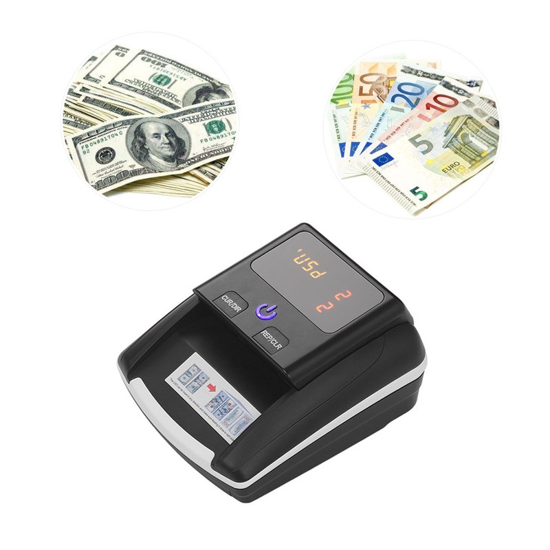Portable Small Banknote Bill Detector Denomination Value Counter UV/MG/IR Detection