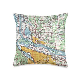 Vintage Vancouver WA Map (1967) Throw Pillow