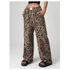 RoseSeek Women's Letter Leopard Print Straight Leg Pants Elastic Waist