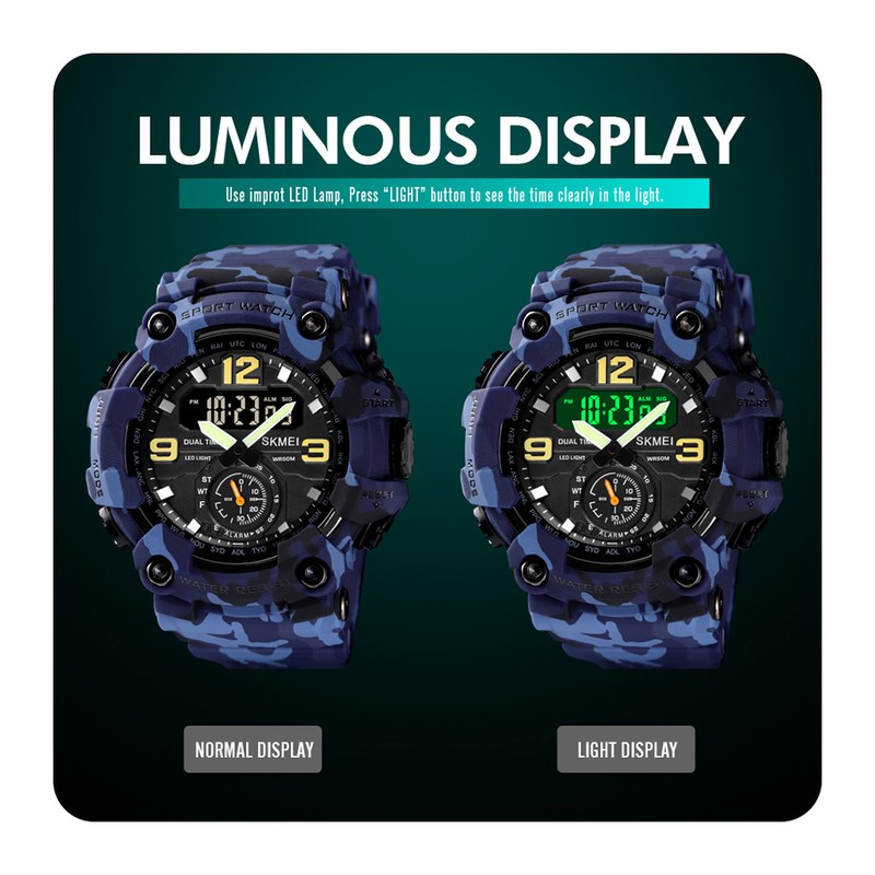 Men's Digital Sport Watch SKMEI Classic 5ATM Waterproof Sport Watch