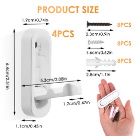 teasteam Foldable Wall Hooks 4Pcs Folding Coat Hook for Hanging Bearing Load 33lb/15kg Wall Mount Heavy Duty No Rust Zinc Alloy Hook with 4Pcs Screws for Hanging Coat & Bags & Hat (Matte White)