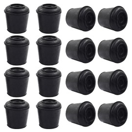 Suiwotin 16pcs 5/8 Inch Round Chair Leg Tips Caps, Non-Slip Rubber Chair Leg Floor Protectors, Black Furniture Leg Caps Fit for 0.59"-0.63" (15-16mm) Diameter Round Feet