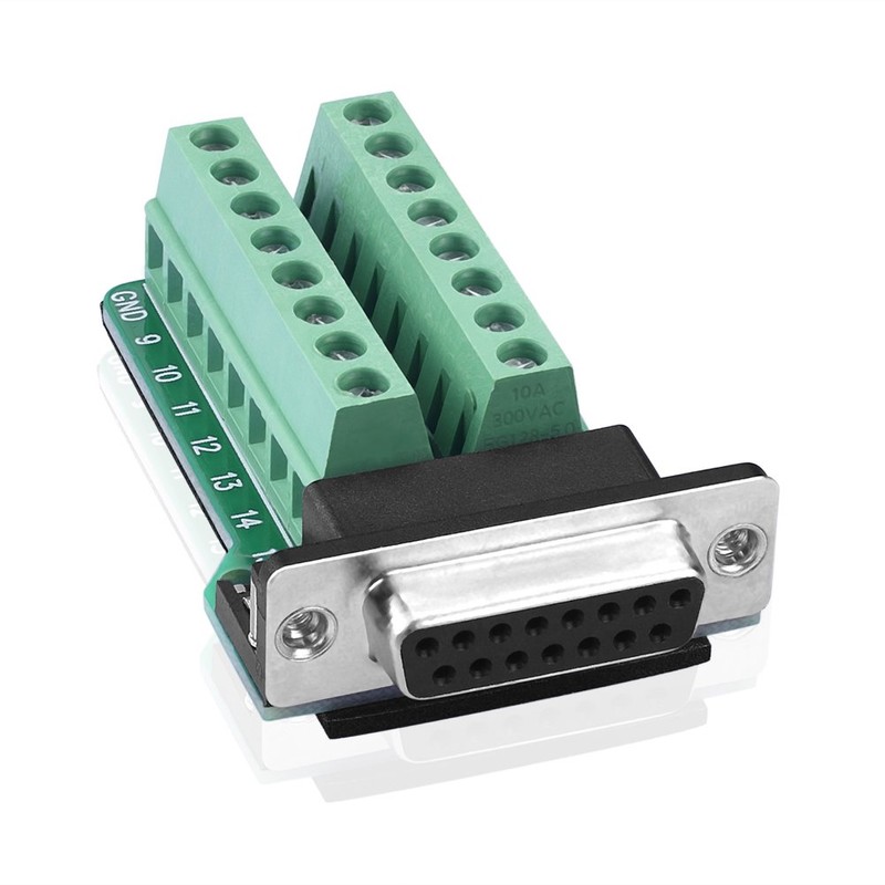 S SIENOC D-SUB DB15 Female 15 Pin Jack Connector to