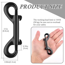 ERKOON 3.5 inch Double Ended Bolt Snaps Hooks 110lbs Load Capacity Zinc Alloy Double Sided Clips Heavy Duty Trigger Snap for Dogs Leashes/Water Bucket/Horse Feed/Hammocks (4 Pack)