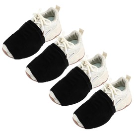 TIESOME 2 Pairs of Dance Socks, Cotton Dance Shoe Covers, Universal StretchDance Shoe Covers for Wooden and Smooth Floors, for Dance, Ballet, Fitness (Black)