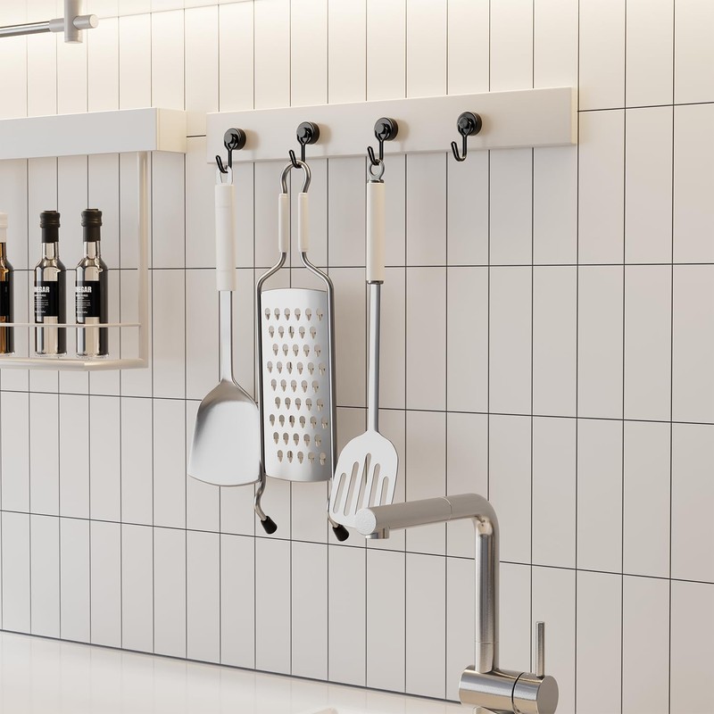 Homion Magnetic Hooks, Stainless Steel, Rust Free, Includes Magnets, Vertical