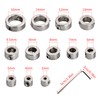 12-Piece Depth Stop for Drills, Stainless Steel Drill Depth Stop