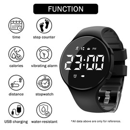 findtime Fitness Watch (No Need App) Pedometer Watch for Calories, Distance, Step Counter for Walking Womens Mens Digital Sports Watch Fitness Tracker without Smartphone