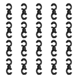 PATIKIL MTB Bicycle Brake Cable Clips 20pcs Rotatable Bicycle S Hook Style Clip Cross Line Brake Gear Housing Cable Hose Guide MTB Bicycle Road Black