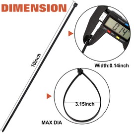 Small Black Cable Twist Zip Ties Heavy Duty 10 inch for Outdoor Indoor Use, Thin Plastic Wire Zip Ties Strap for Chain Link Fence, Durable Zipties for Machinery, Vehicles, Farms (500)