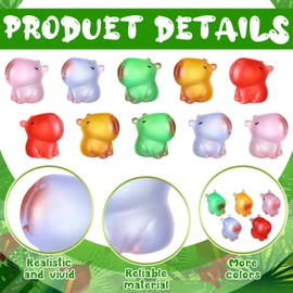 Simgoing 50 Pcs Luminous Capybara Figurines Glow in The Dark Mini Capybara Resin Figurines Miniature Animal Desktop Tabletop Outdoor Craft Decor for Garden Accessories (Multicolor)