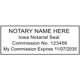 Iowa Notary Stamp | Shiny S-854 Self Inking Rectangle Stamp (Black Faceplate)