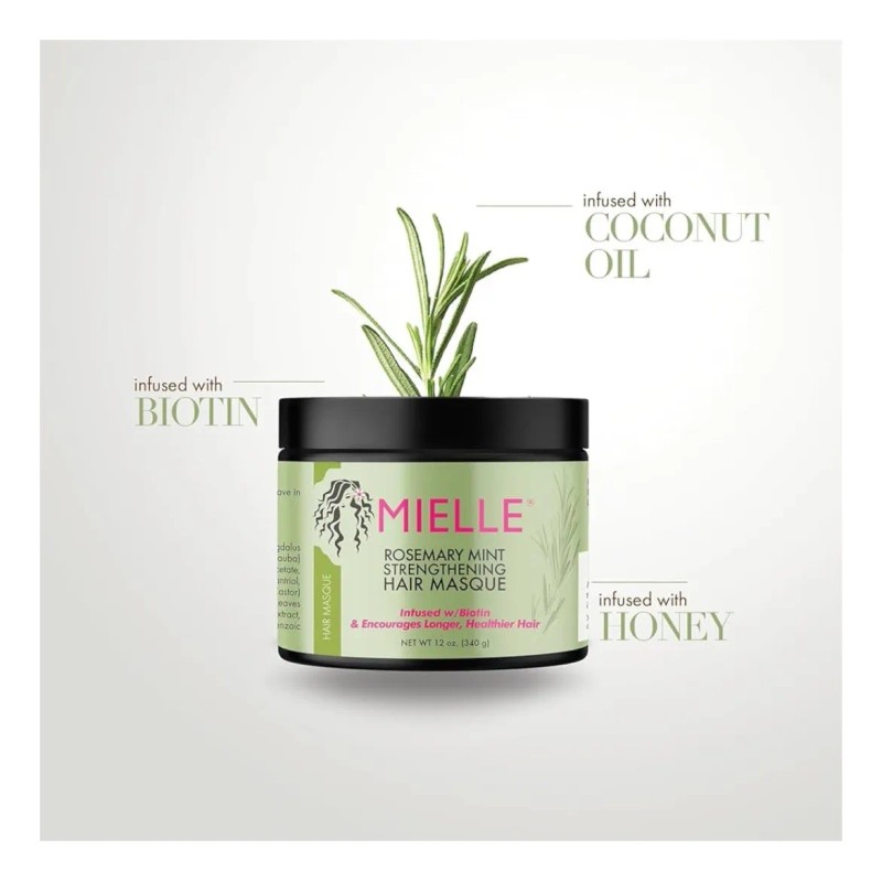 Set Fortalecedor De Menta Y Romero, 4 Piezas, Mielle Organic
