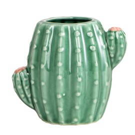 Aewill Ceramic Cactus Pen Holder Stand Cup Cactus Pencil Holder Organizer Makeup Brush Holders for Home Office Desk (Green Cactus)