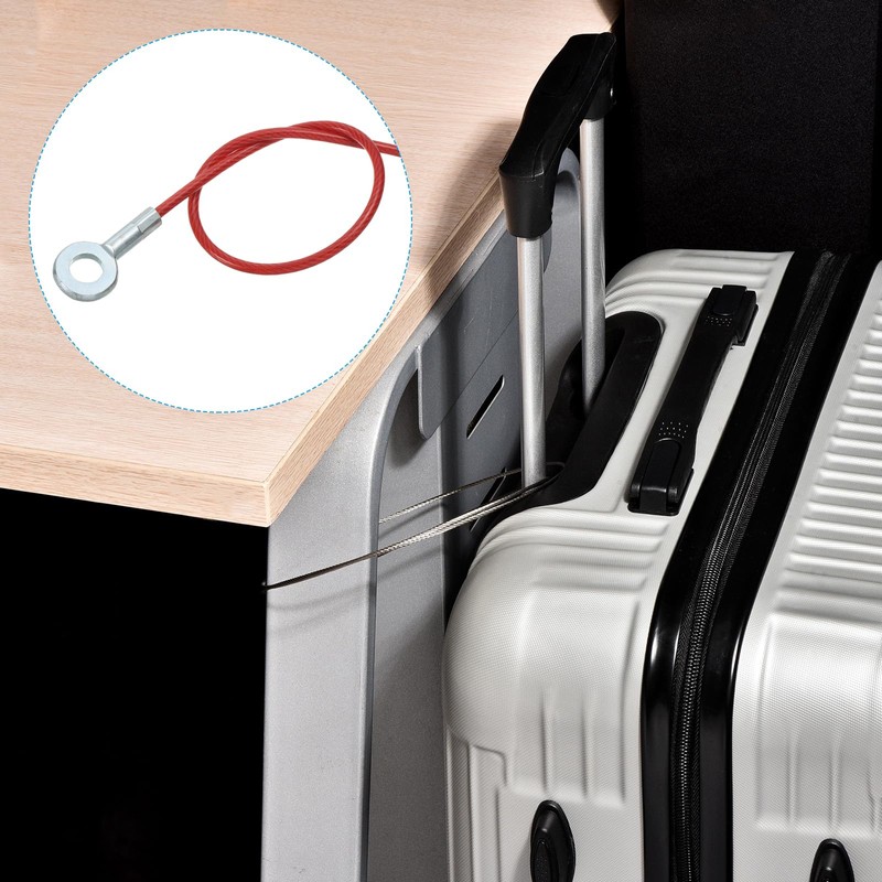MECCANIXITY 304 Stainless Steel Lanyard Cable 20cmx3mm, Red Vinyl Coated